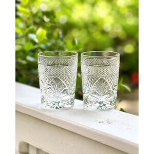 Pair of Cristal D'Arques-Durand Antique whiskey Glass‎ Diamond Cut